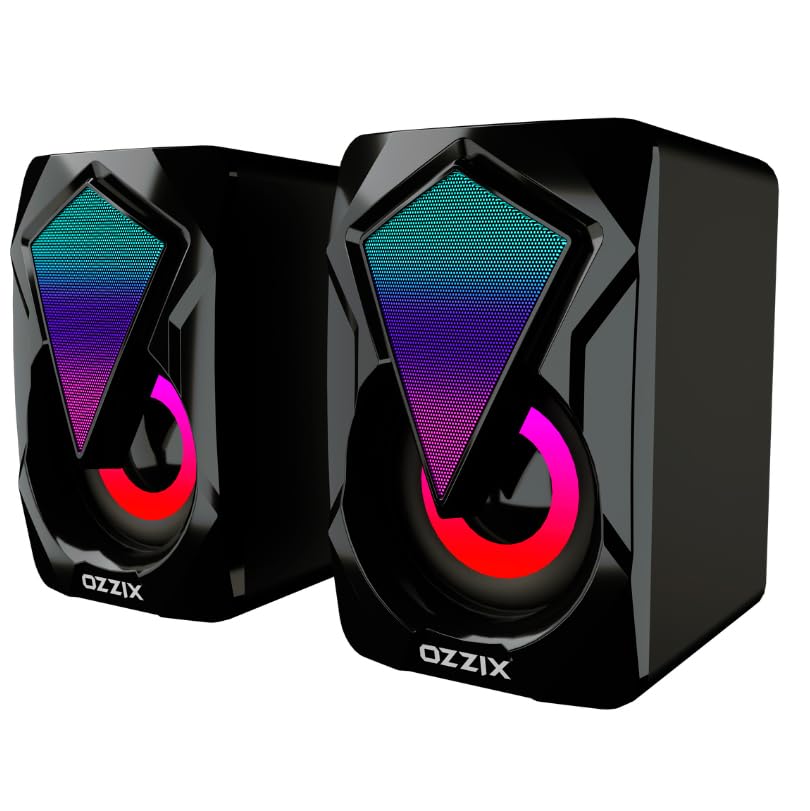 Caixa de Som 6W RMS Gamer RGB Som Forte Alto Falantes Caixinha Il...
