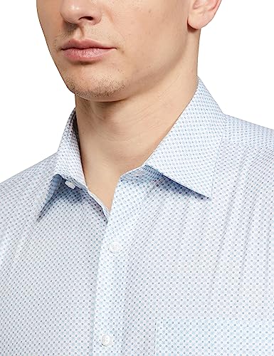 Image of Raymond Men's Pure Cotton Print Pattern Slim Fit Semi Cutaway Collar Full Sleeve Formal Shirt