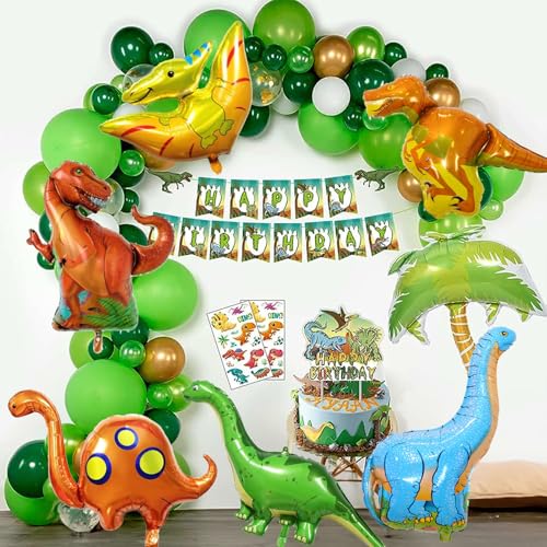 Lingqiang Dinosaur Foil Balloons Set (35-50 In), 6 Pieces Large Dinosaur Mylar Helium Balloons For Kids, Giant Cute Dinosaur Birthday Party Decorations Kit For Boys Jungle Dino Theme Baby Shower Decor Supplies thumb #4