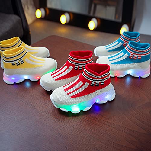 Kids Light Up Shoes for Boys and Girls Flashing High-top Sneakers Slip on Unisex Child Bling Girls Mary Jane Shoes3