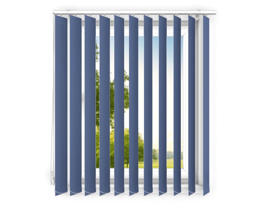 Lamellenanlage Verdunkelungslamellen Lamellenvorhang Vertikaljalousie Vertikalanlage Raumverdunkelnd 100% Komplettset Vertikaljalousie Schiebevorhang - 100x190 cm - Blau