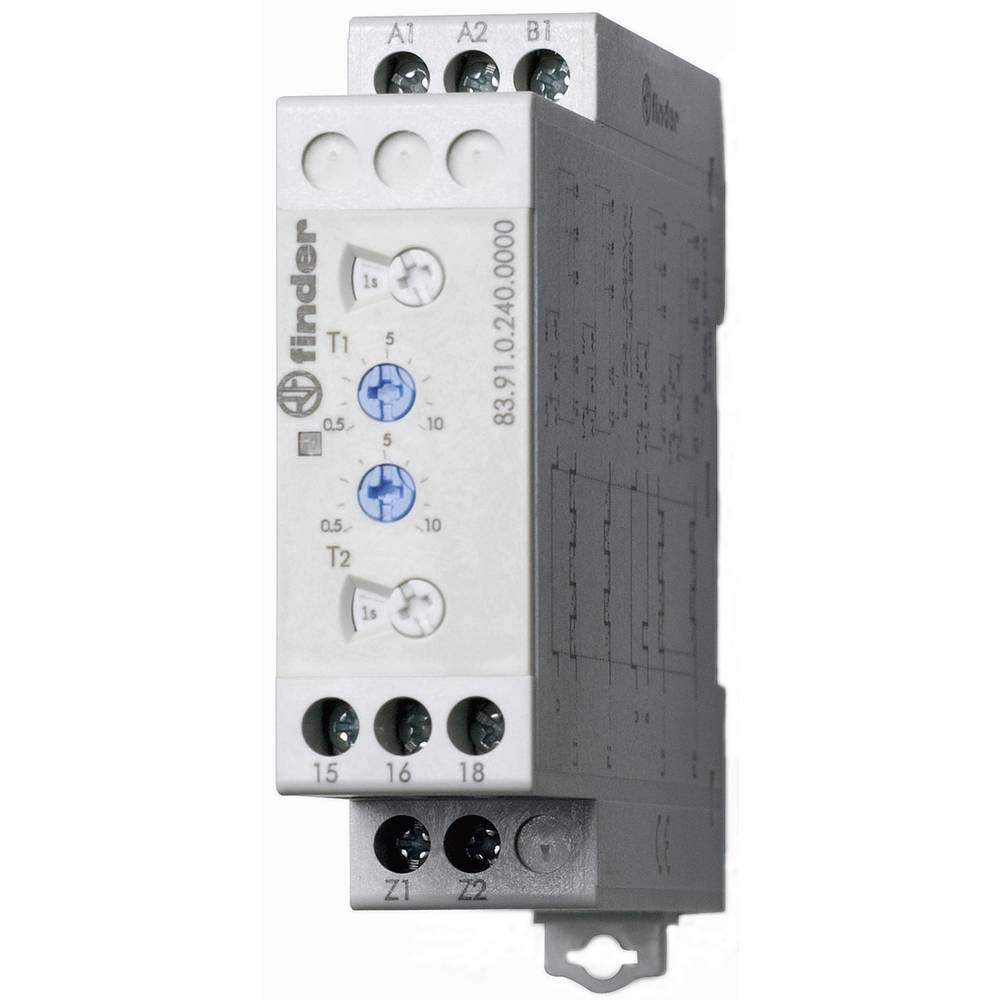 Finder 83 Zeitrelais, DIN-Hutschiene 24 V dc 24V ac, 240 V ac, 1 Kont. 1, 1-poliger Umschalter