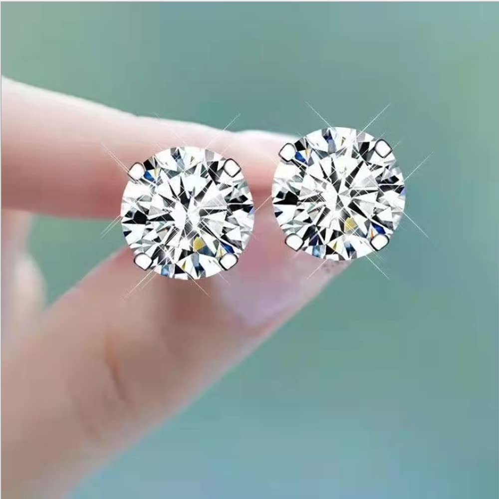 Orecchini Zirconia, Argento Sterling 925 Donna Orecchini Gioielli Ipoallergenici Con Zirconi Cubica Trasparente Uomo Orecchini Brillante 5A Zircone Donna Uomo Orecchini
