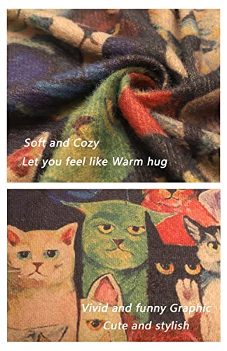 Image of YESNO Women Christmas Sweater Graphic Printed Oversized Pullover Sweaters Casual Loose Knit Tops S01