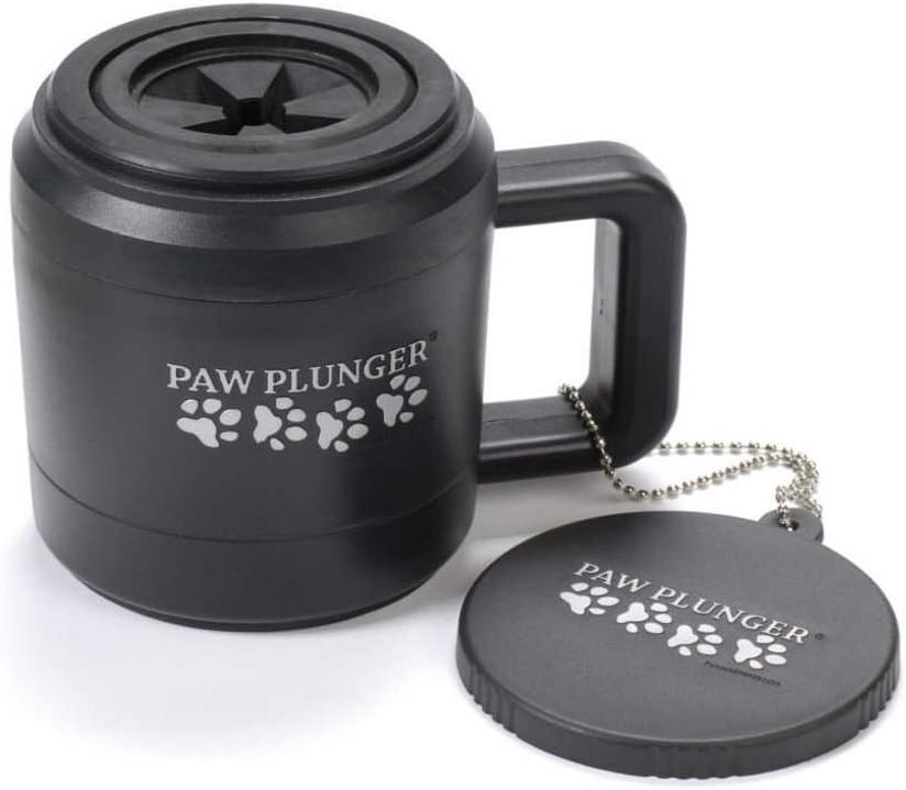 Paw Plunger Medium Black Paw Protector/cleaner for pets. The best way to clean the paws of your dog