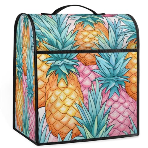 Coffee Maker Cover Colorful Pineapple Kitchen Appliance Covers Small Appliance Covers Blender Cover Juicer Cover Dust Covers for Kitchen Appliances with Top Handle and Pockets,Washable,C741