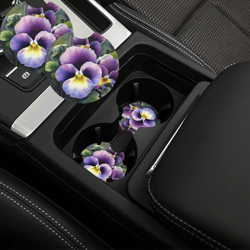 Portavasos para carro universal 2 piezas negro goma miniatura 1