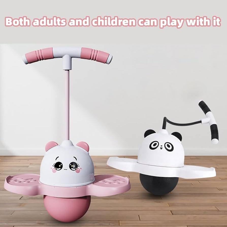 Amazon.com: Anby Panda Pogo Ball con luz colorida para niños y adultos de hasta 200 libras, tablero de rebote de equilibrio de coordinación, bola de rebote, divertido desafío para interiores y exteriores :