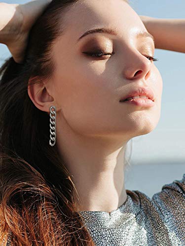 ZITULRY Link Chain Drop Earrings for Women Statement Long Dangle Earrings Silver Gold plated Stud Earrings2