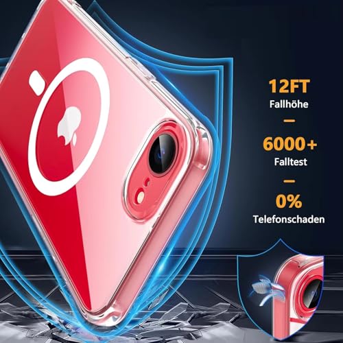 Image of REALCASE Ultra-Hybrid Back Case Cover for iPhone 16e Compatible with MagSafe | Camera Protection | Hard Crystal Clear Back | Shockproof Bumper Cover Case for iPhone 16e (PC & TPU, Transparent)