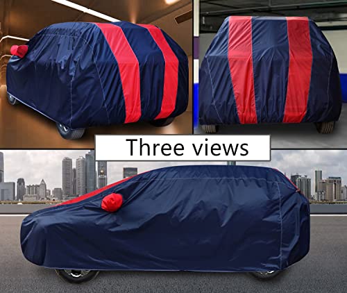 Image of Auto Hub Car Cover Compatible with Mahindra XUV 3XO with Mirror Pockets and Water Resistant, XUV3XO Car Cover, Navy-Red