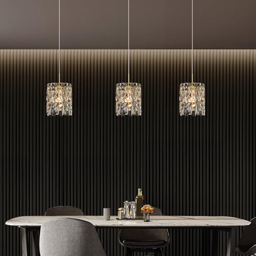 Image of Modern K9 Gold Crystal Pendant Lights Kitchen Island,1 Lighting