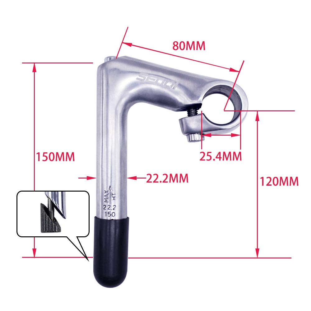 SENQI Tallos de aleación de Aluminio de Cuello de Cisne galvanoplastia de 22,2 x 25,4 mm con Dientes BSB040