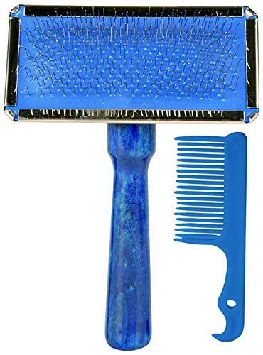 Trixie Slicker Brush with Brush Cleaner - Gentle Detangling, Removes Loose Hair, Wooden Handle - Ideal for Dogs & Cats - 13 x 9 cm (Multicolor, Get Any 1 Color) (B074CQ12K8) Amazon Price History, Amazon Price Tracker