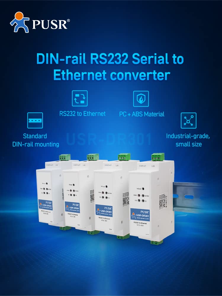 【Precio por 2 Unidades】 Industrial convertidor rs232 a ethernet modbus rtu a modbus TCP USR-DR301