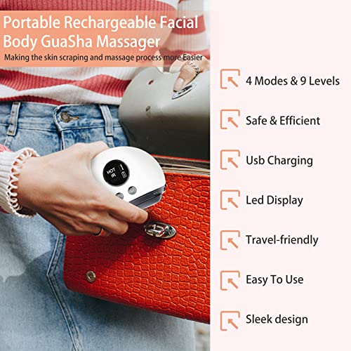 Electric Gua Sha Face Massager, Gua Sha Facial Tools Electric Scraping Board With 9 Level Heat & Vibration For Face Lift Skin Care, Anti-Aging, Eye Puffiness & Wrinkle Removal, Tension Relief #TOP6