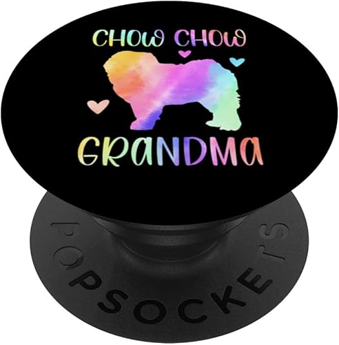 Chow Chow Grandma Chow Chow Nana Rainbow Watercolor PopSockets Swappable PopGrip