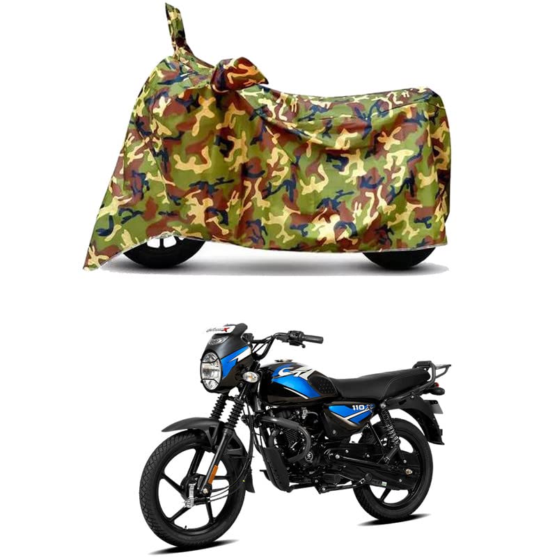 Image of Waterproof 100% PVC Coated Bike Scooty Two Wheeler Body Cover Compatible for Bajaj CT 110X Electric Start /UV-Rays /Heat Protection /Birds Dropping /Scratchproof /Dust Proof [6X6 Jungle Print]