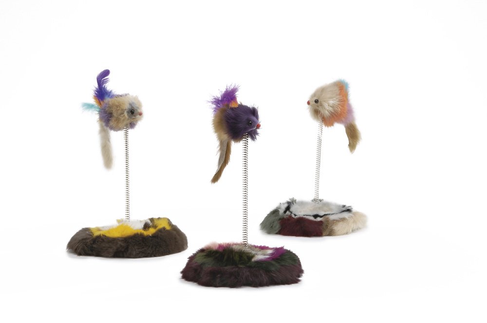 Beeztees Kedi Oyuncağı Tüylü Fare, Çeşitli Renklerde, 14,5x14,5x28cm