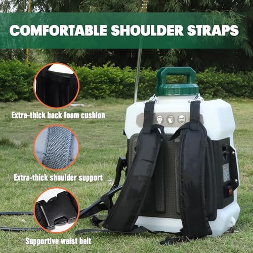 3Gallon Lawn Garden Sprayer Compatible with Makita 18V Battery, Backpack Pump Sprayer w/ 2.0Ah Battery, Translucent Water Tank, Adjustable Pressure, for Spraying Plants, Watering, Weeds, Cleaning
