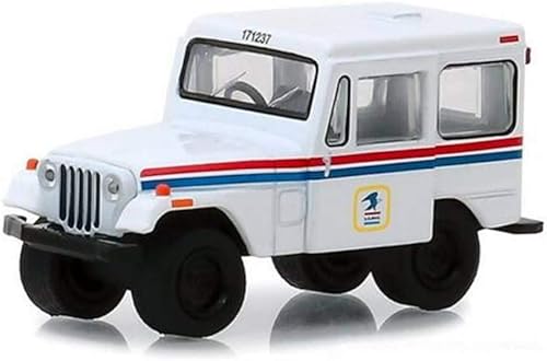 Greenlight 1971 Jeep DJ-5 White United States Postal Service (USPS) Hobby Exclusive 1/64 Modelo de coche fundido a troquel