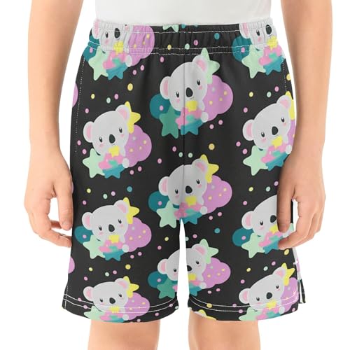 J JOYSAY Star Cloud Koala Black Boys Athletic Shorts Kids Youth Casual Shotrs with Pockets Elastic Waistband2
