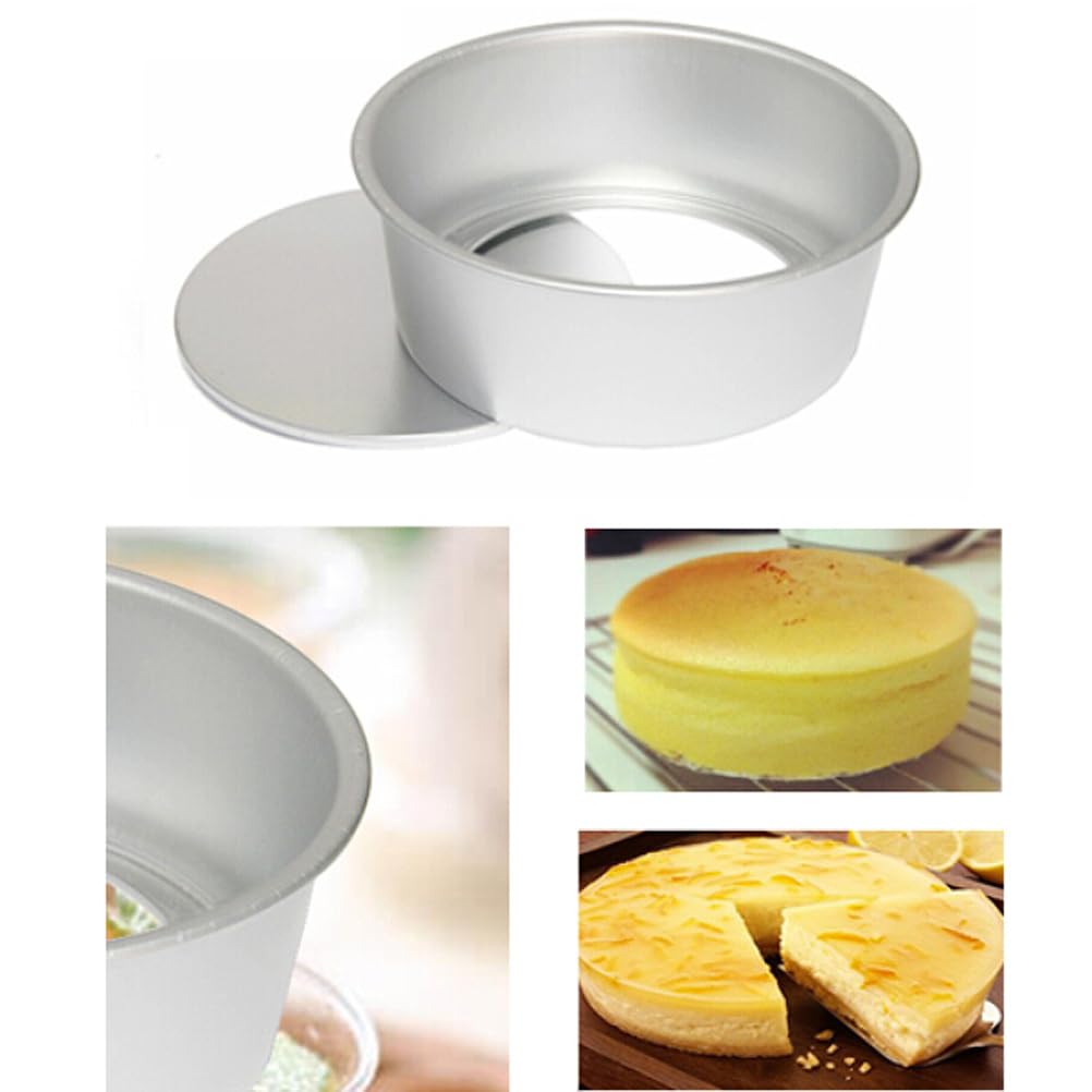 DOITOOL 1 x Kuchenform, 25,4 cm, rund, tragbar, eloxiertes Aluminium, Kuchen-Backform, abnehmbarer Boden, Backform für, Ofen, silberfarben