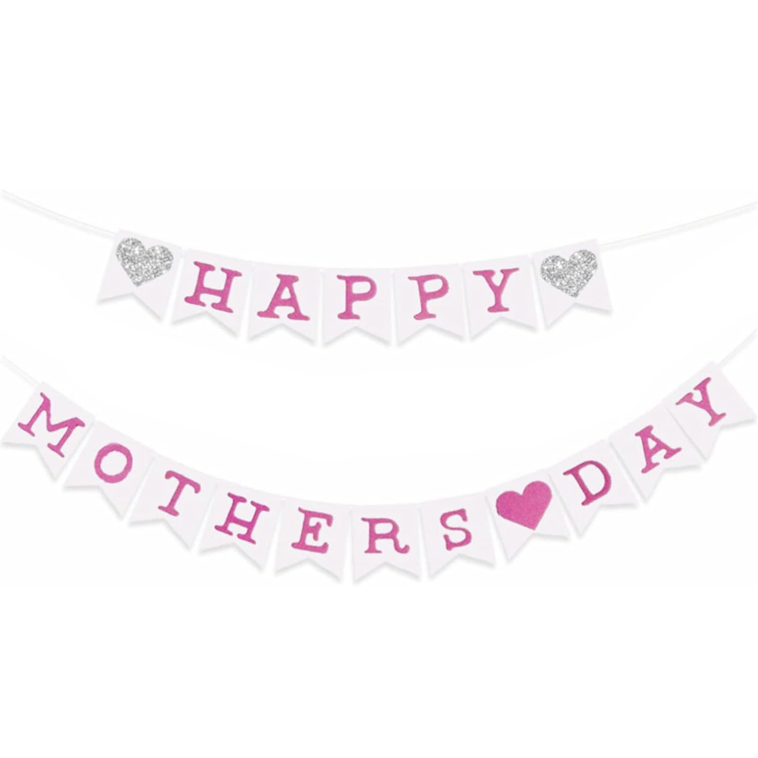 MFUOE Happy Mothers Day Themed Bunting Banner Birthday Party Banner Bunting Garland Decorations for Indoor and Outdoor Birthday Parties.