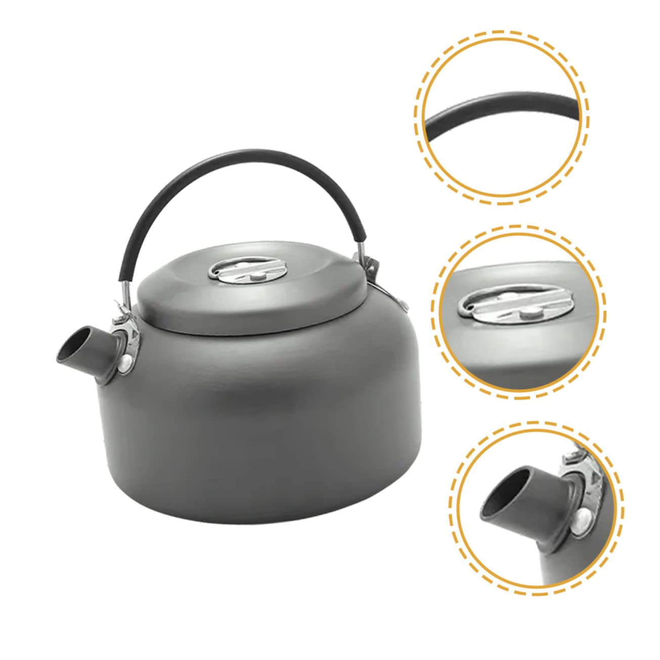 BESPORTBLE 2stücke Outdoor Camping Kessel Aus Aluminiumlegierung Tragbar Teekessel Mit Anti-scald Griff Für Camping Und Outdoor-aktivitäten