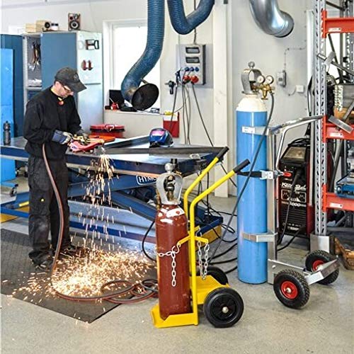 Gasflaschenwagen Gasflaschenkarre 150 kg, Vollgummireifen, gelb