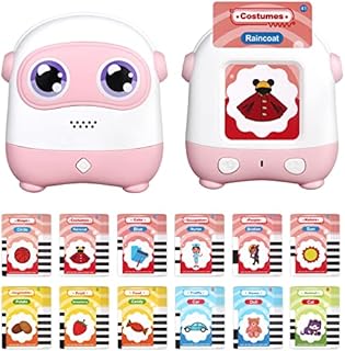 Phonics Talking Flash Cards Educational Toys for 3+ Year Old Boys Girls, Preschool Kids Electric English Vocabulary Learning Reading Toys with 220 Words, Gift for Children's Day Christmas (Pink)
