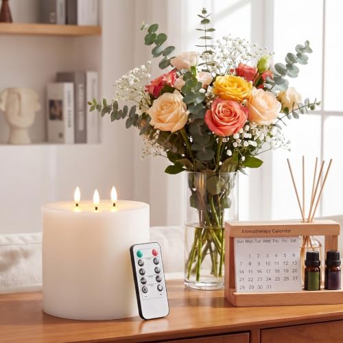 Image of Retisee 1 Pack White Extra Large Flameless Candles 6 inch x 6 inch