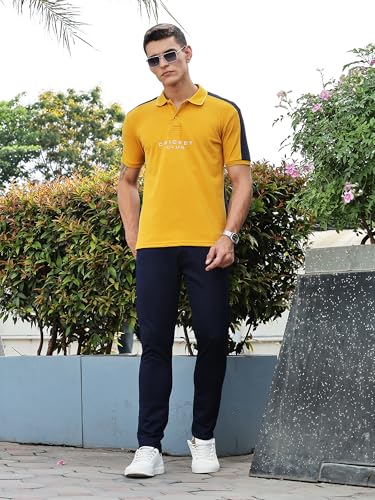Image of Thomas Scott Men's | Typography | Polo Collar | Regular Fit | Cotton Blend | Knitted | Casual Tshirt