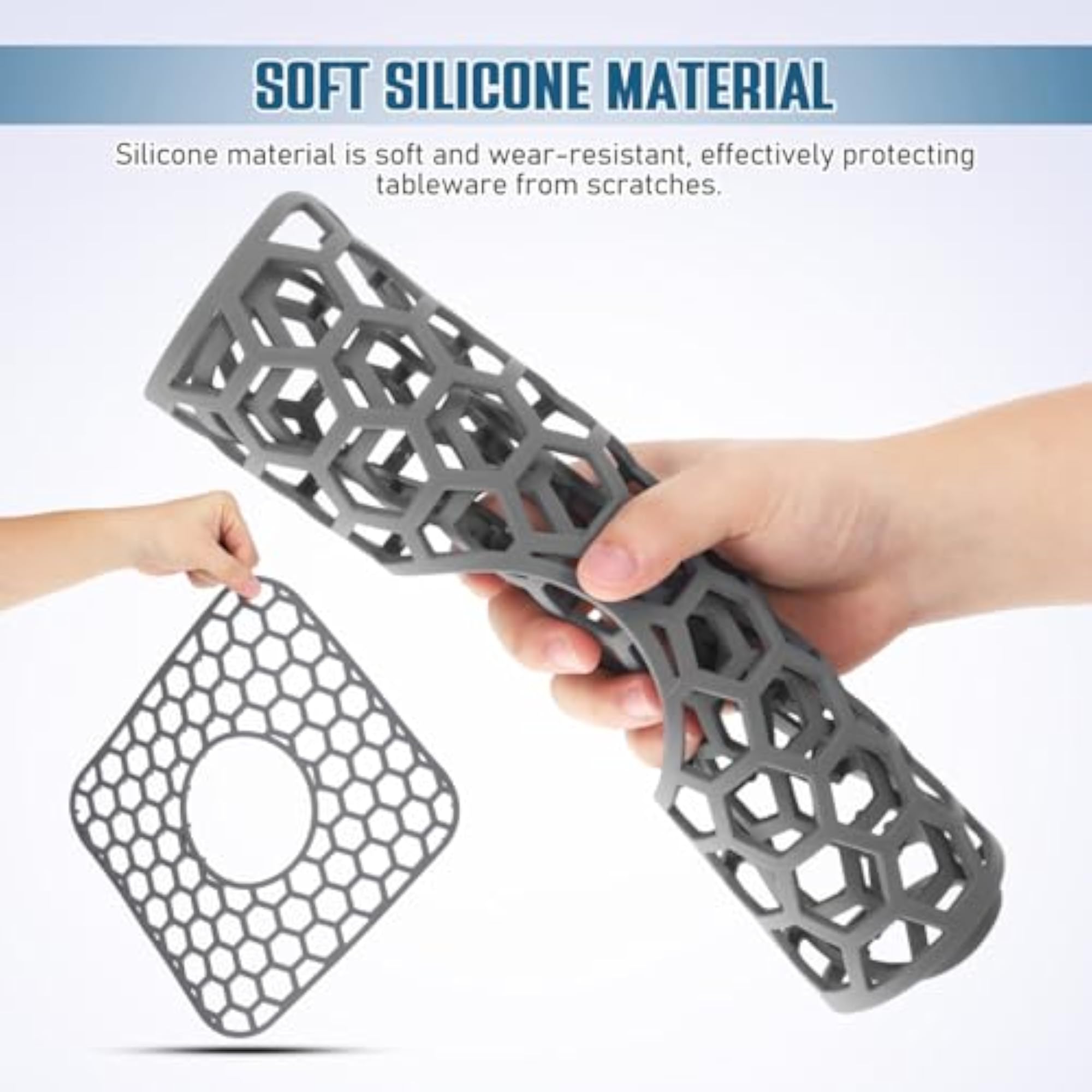 Silicone Dish Drying Mat for Kitchen Sink, Non-Slip Design