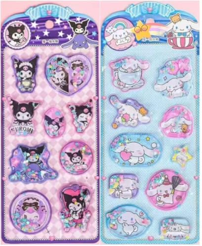 （01:00時点） loong 水入りシール ウォーター ぷっくり しずくちゃん シャカシャカシール 励ましステッカー 3D 立体 2 枚入り 精巧な柄 手帳用装飾 DIY クリエイティブ ファッション 個性的 かわいい ギフ I 2セット