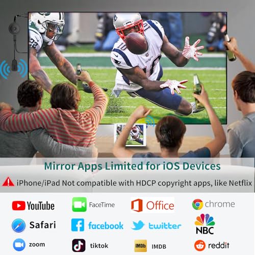 Image of 4K Wireless HDMI Display Dongle Adapter 1080P, WiFi Casting Movies, Shows Receiver for i-Phone, i-Pad, iOS, Android, Tablet, Laptop, Windows to HDTV /Monitor /Projector, Support Miracast Air Play DLNA