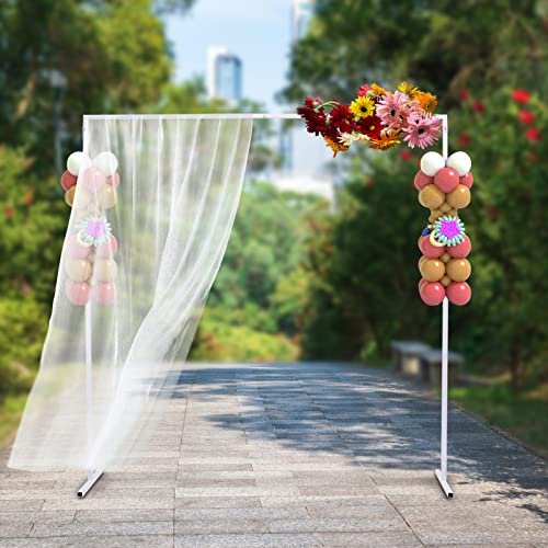 2x2m Wedding Party Backdrop Stand Pipe Kit, Telescopic Curtain Frame, Stainless Steel Party Background Decoration Bracket,Suitable for Wedding Decoration,Birthday Party (Style 5)