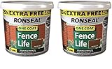 Ronseal 5L One Coat Fence Life Fence Paint Bundle Deal 2 for 49.99-2 x 5L tubs = 10L - Medium Oak