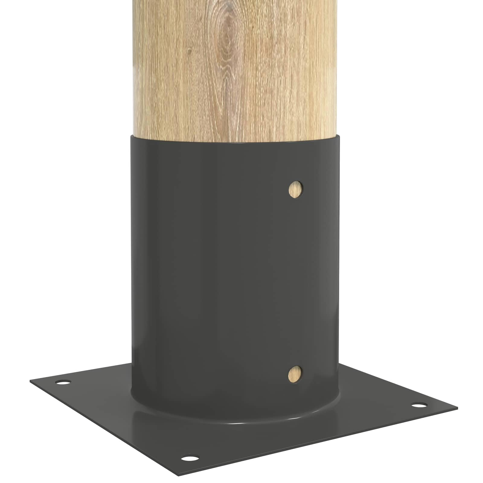 12 x kotwa gruntowa okrągła 18 x 18 x 15 cm, metalowa, antracytowa – wytrzymały śledź do mocowania palenisk i konstrukcji ogrodowych