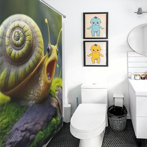 Rideau de douche escargots en polyester imperméable de 183x183cm