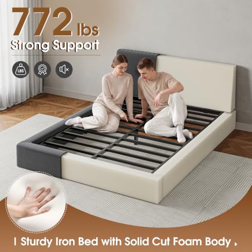 Image of EnHomee Cloud Bed Frame Full Size with Adjustable Headboard