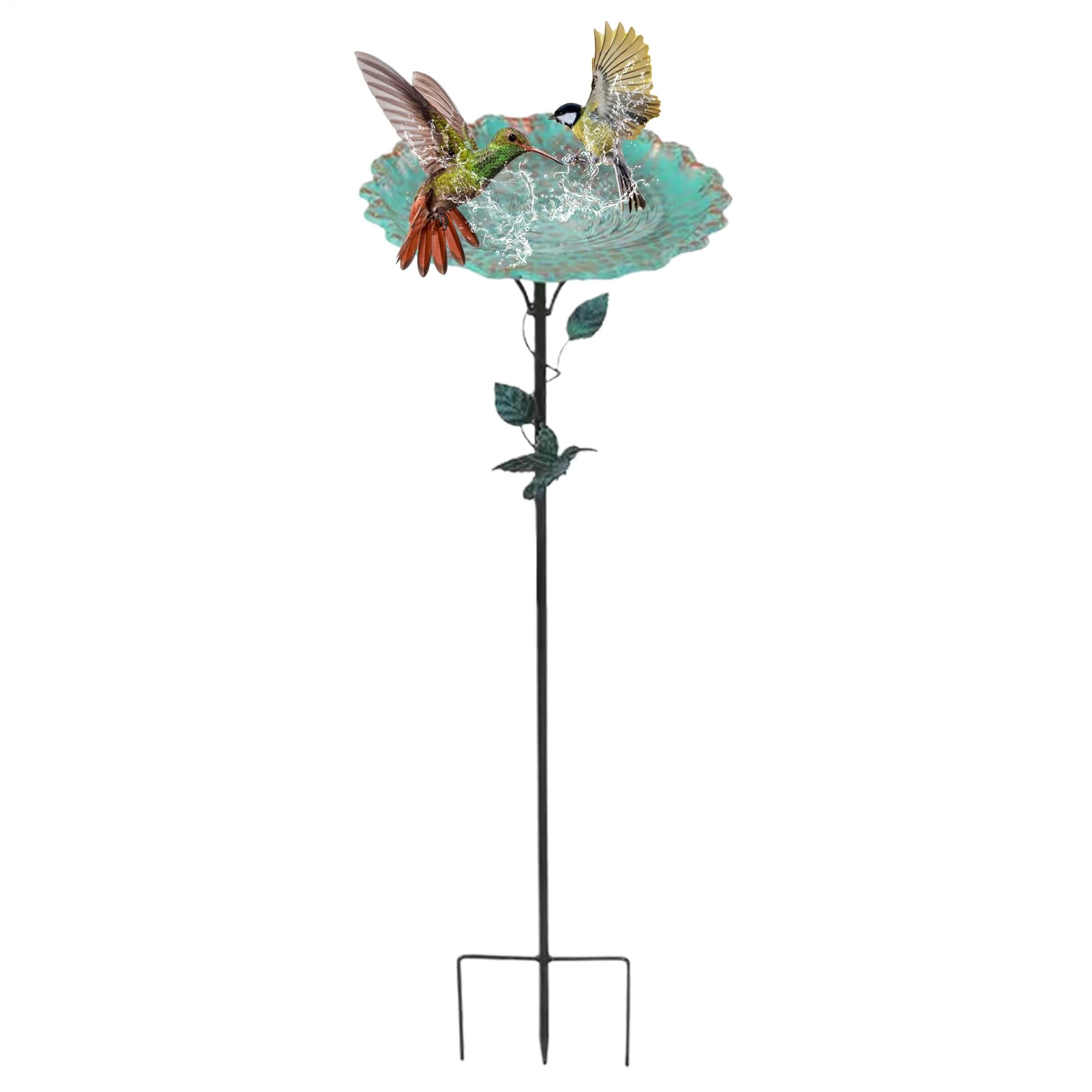 Mangeoire oiseaux de jardin haut de gamme en m&eacute;tal d&eacute;coratif durable