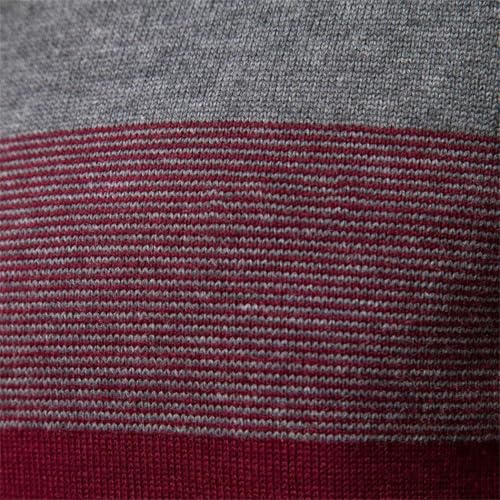 Men's Patchwork Pullover, Cotton Knit Half-Zip Stand-up Collar top3