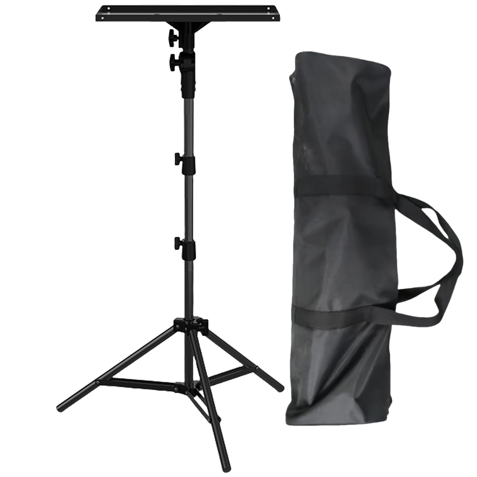 Hsioluted Foldable Projector Holder with Wide Tray, for Home Theater and Business Presentations 60-125cm Adjustable Heights Presentation Stand