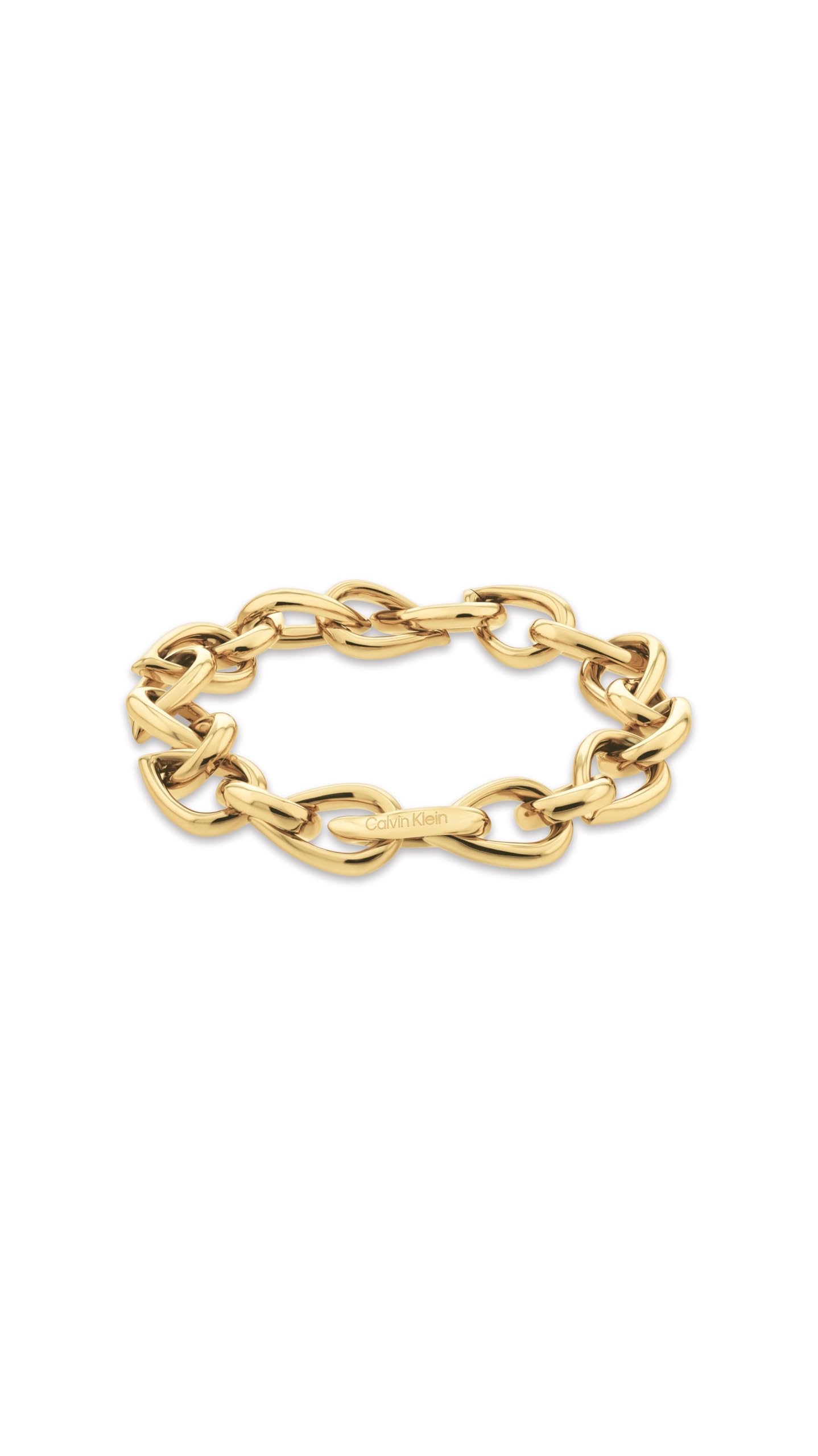 Calvin Klein Women's Link Bracelet In Stainless Steel with Yellow Gold Plating - 35000915