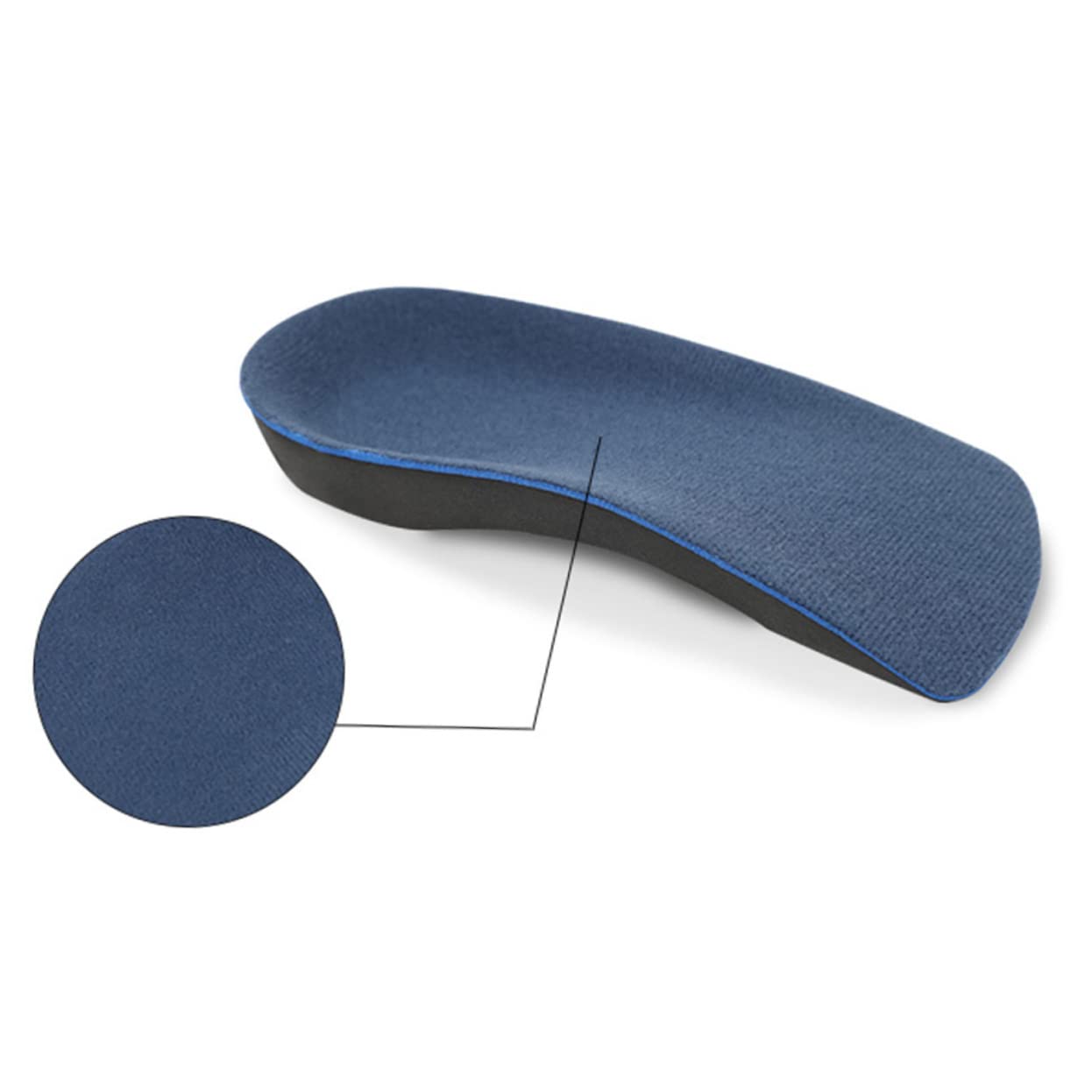 VICASKY 1Pair Plantar Orthotic Insoles for Women Arch Support Cushion Pads XL Blue Black Foot Inserts for Low