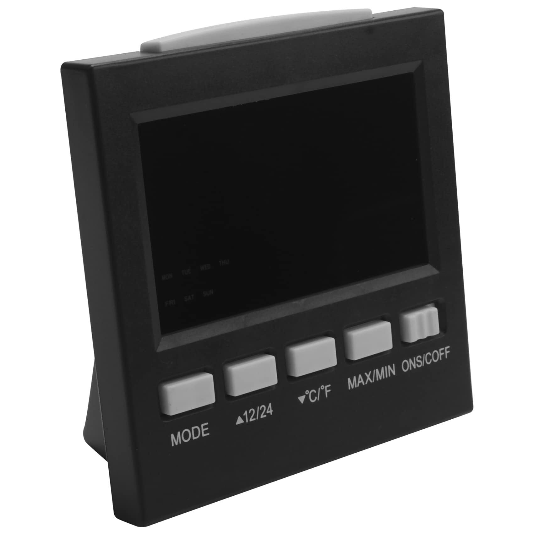 Termómetro digital LCD, medidor de temperatura y humedad, reloj de habitación for interiores.