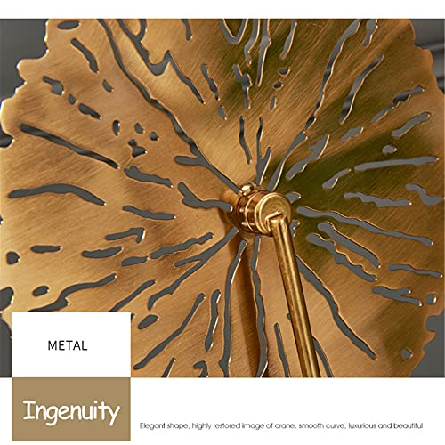 QULONG Moderne metalen Lotus blad ornamenten, ronde Home Desktop Decoratie, Sculpturen voor woonkamer Moderne koperen kleur galvaniseren draad tekening veranda, 53x19cm - Afbeelding 8