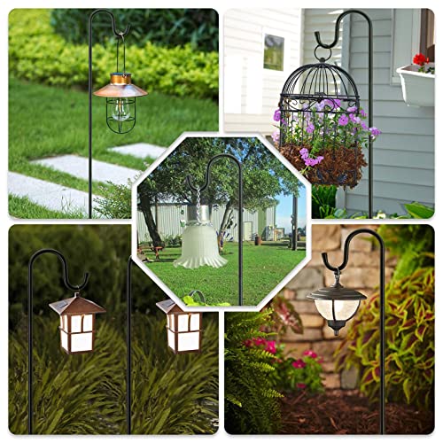 Image of Shepherds Hooks for Outdoor with 7 Base Prongs, 72 Inches Heavy Duty Garden Bird Feeder Pole for Hanging Lantern, Plant Baskets, Solar Light Lanterns, Outdoor Plant Hanger Hook,1 Pack