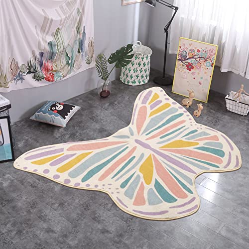 Lukinbox Butterfly Kids Rugs for Girls Bedroom Ultra Soft Kids Play Mat for Kids Room, Colorful Non Slip Nursery Area Rug for Playroom, 3' x 4' - Image 6